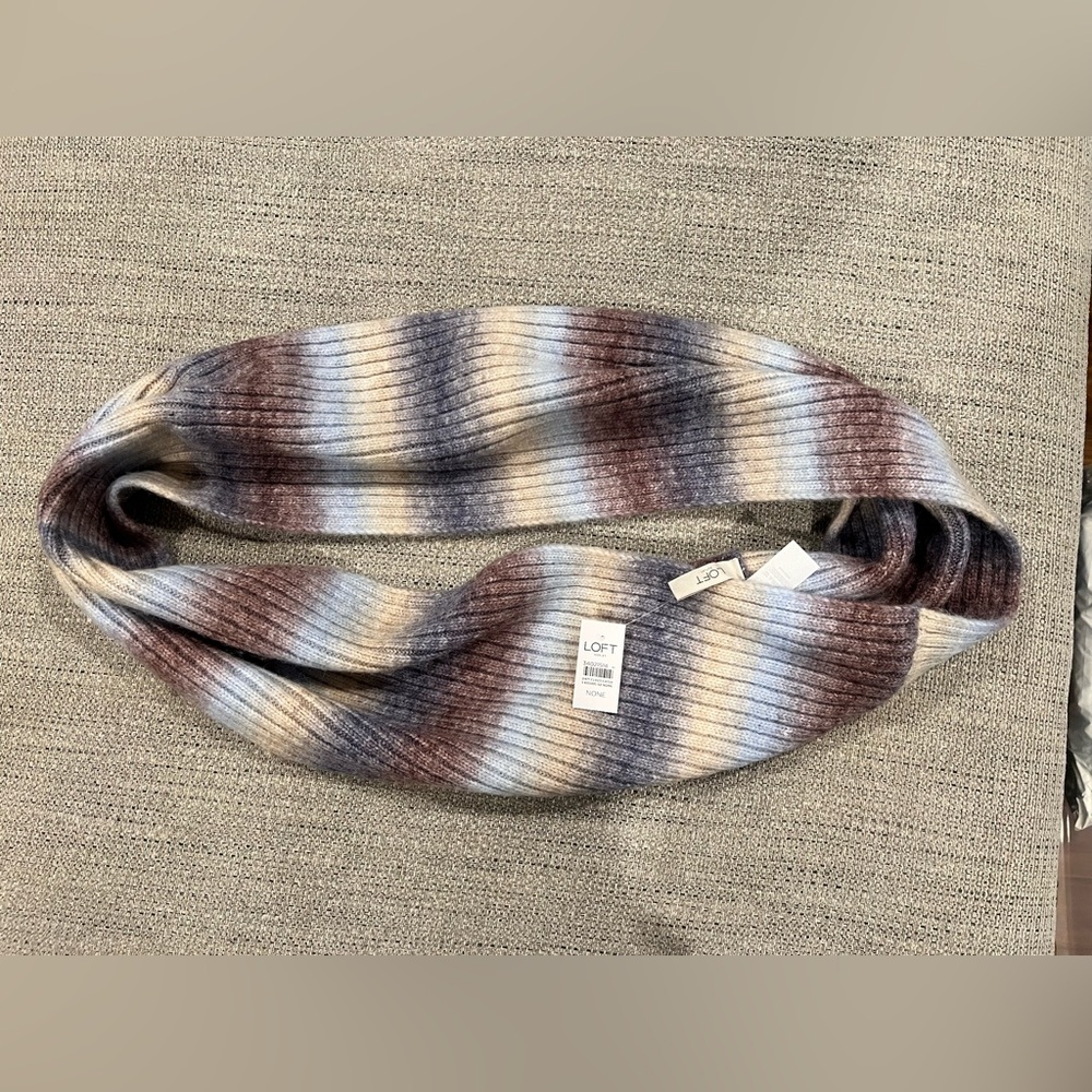 Striped Ribbed Knit Infinity Scarf - Picture 2 of 2